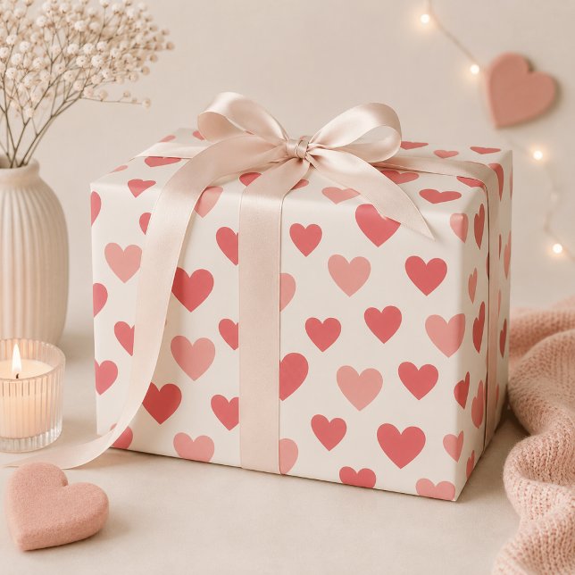 Valentinsrot-Herzmuster-Geschenkpapier Geschenkpapier (Von Creator hochgeladen)