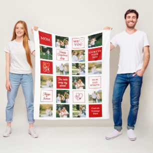 Valentinstag 14 Foto-Collage-Nachrichten für Mama Fleecedecke