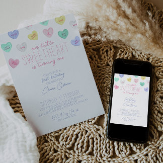 Valentinstag, 1. Geburtstag Einladung