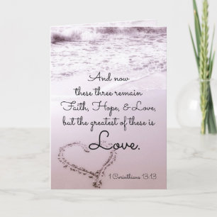 Valentinstag 1 Korinther 13:13 Ocean Beach Feiertagskarte