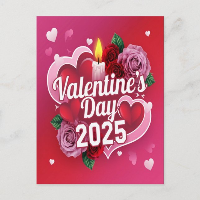 Valentinstag 2025 feiertagspostkarte (Vorderseite)