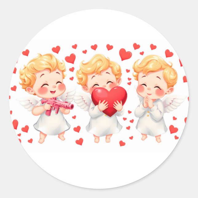 Valentinstag 2025: Niedliche und spielerische Enge Runder Aufkleber (Vorderseite)