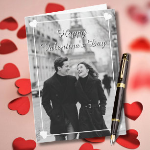 Valentinstag 2 Foto Elegant Moderne Benutzerdefini Feiertagskarte