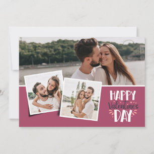 Valentinstag 3 Bilder Collage Rose Feiertagskarte