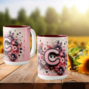 Valentinstag 3D A bis Z Alphabet Kaffeemaschine Ta Zweifarbige Tasse