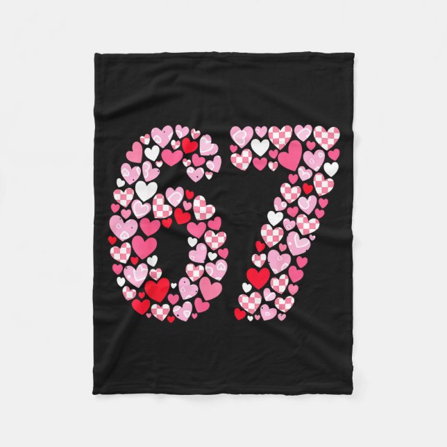 Valentinstag 67 Herzen Romantisch Lustig Sechs Sie Fleecedecke (Vorderseite)