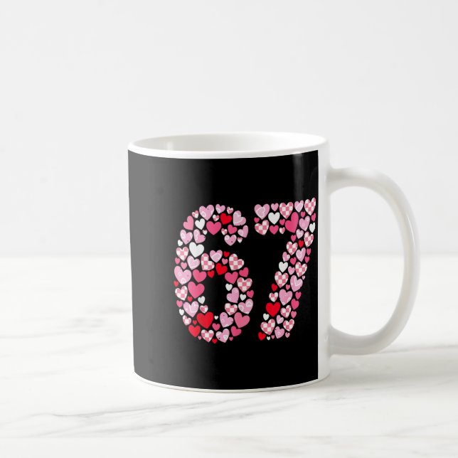 Valentinstag 67 Herzen Romantisch Lustig Sechs Sie Kaffeetasse (Rechts)
