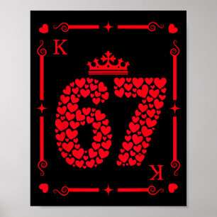 Valentinstag 67 König Mit Herzen Karte Sechs Siebe Poster