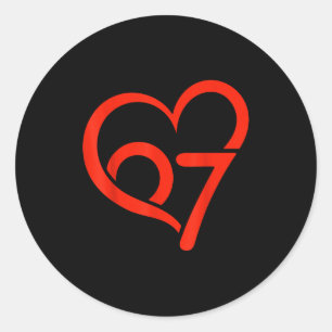 Valentinstag 67 Meme 67. Geburtstag 6 7 Valentin Runder Aufkleber