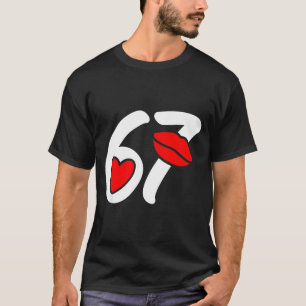 Valentinstag 67 Meme Lippen Und Herz Lustig Sechs T-Shirt