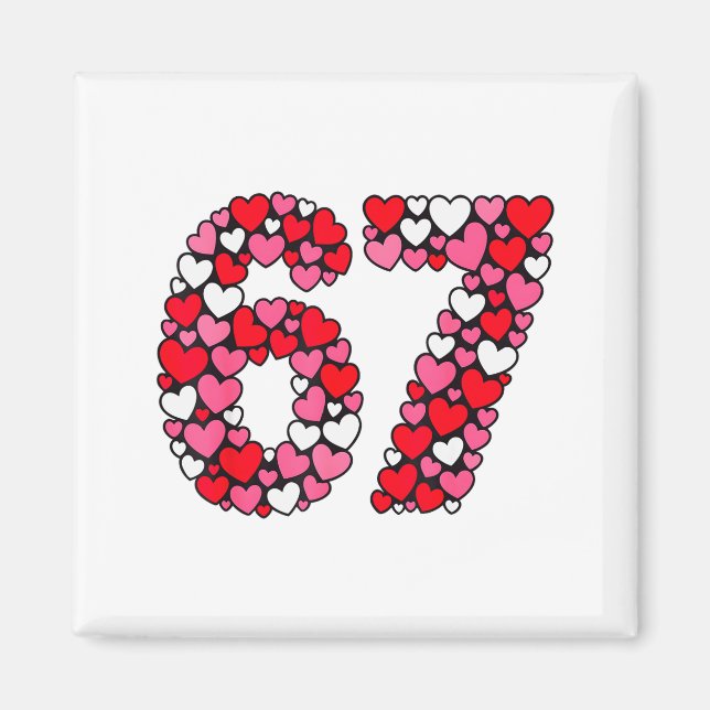 Valentinstag 67 Meme voller Herzen Lustig S Magnet (Vorne)