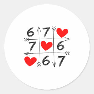 Valentinstag 67 Six Seven Meme Liebe 6 7 Herz C Runder Aufkleber
