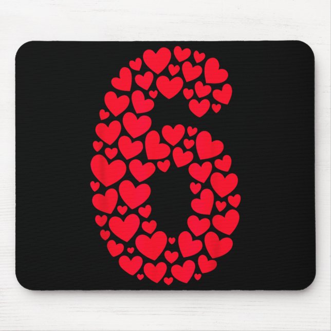 Valentinstag 67 Voller Herz Funny Six Sev Mousepad (Vorne)