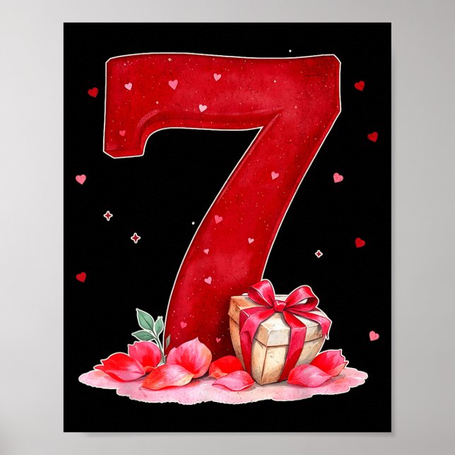 Valentinstag 67 Voller Herz Funny Six Sev Poster (Vorne)