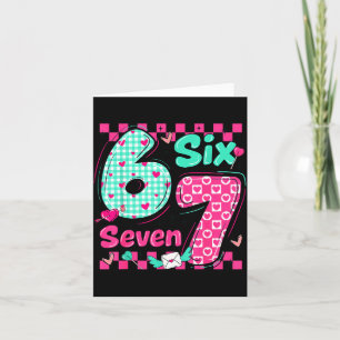 Valentinstag 6 7 Sechs Sieben Preppy-Herzen Paar Karte