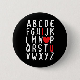 Valentinstag Abc Ich liebe dich Herz Lehrer Kinder Button