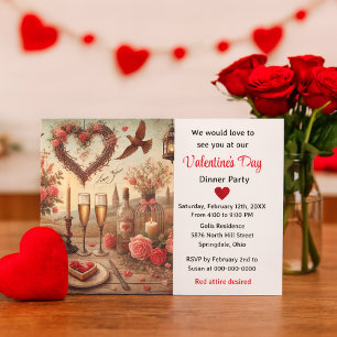 Valentinstag-Abendessen Einladung