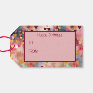 Valentinstag Abstrakte Gold Farbherzen Geschenkanhänger