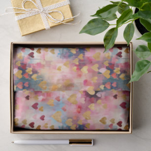 Valentinstag Abstrakte Gold Farbherzen Seidenpapier