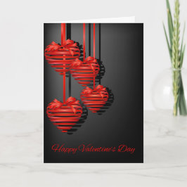Valentinstag - Abstrakte Herzdekorationen Feiertagskarte