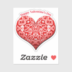 Valentinstag abstraktes Herz Aufkleber
