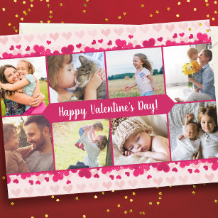 Valentinstag Acht Foto Collage mit Herz Postkarte