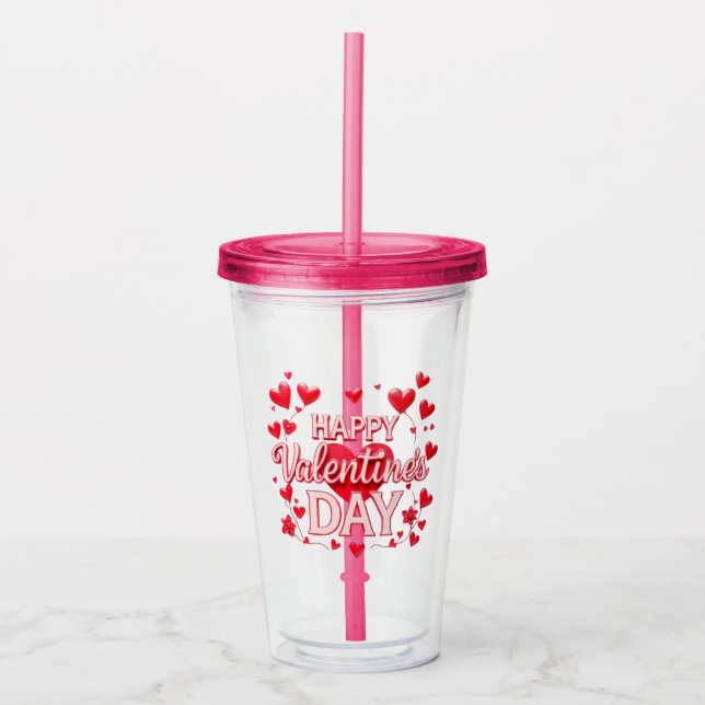 VALENTINSTAG ACRYLTRINKBECHER (Vorderseite)