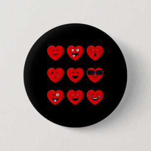 Valentinstag Albern Faces Hearts Fun Boys Girls K Button