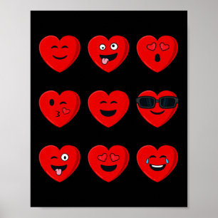 Valentinstag Albern Faces Hearts Fun Boys Girls K Poster