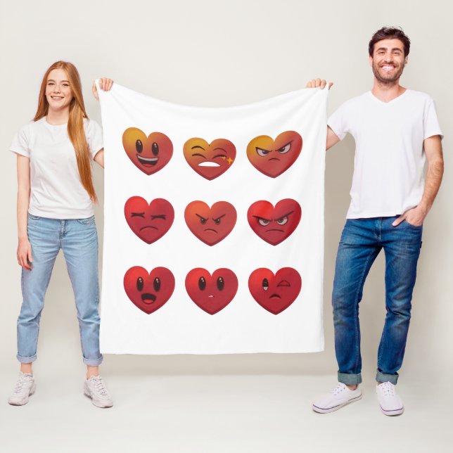 Valentinstag Albern Faces Hearts Funny Fleecedecke (Beispiel)