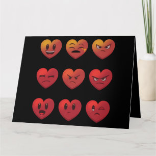 Valentinstag Albern Faces Hearts Funny Karte