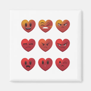 Valentinstag Alberne Gesichter Herzen Lustig Magnet