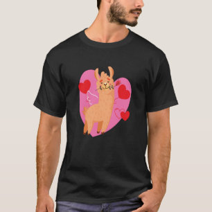 Valentinstag Alpaka Valentinsgruß Lama Tier T-Shirt