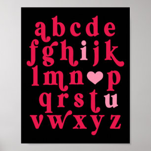 Valentinstag Alphabet Abc Ich Liebe Dich Lehrer Fr Poster