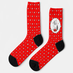Valentinstag Altes Englisch Schafhund Grau 1 Niedl Socken