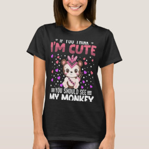 Valentinstag am Affen Tier für weibliche Kinder T-Shirt