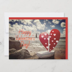 Valentinstag am Strand Feiertagskarte