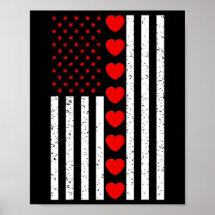 Valentinstag American Flag Hörer Jungs Mädchen Kin Poster