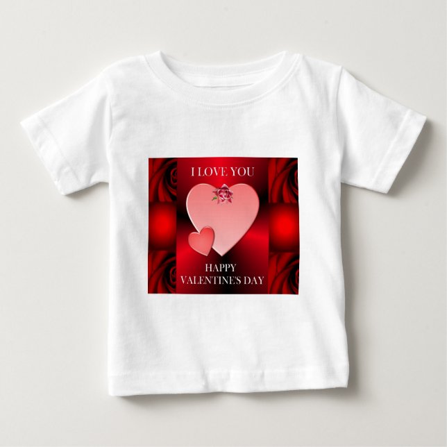 Valentinstag-Andenken Baby T-shirt (Vorderseite)