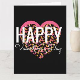 Valentinstag Animal Print Heart Karte
