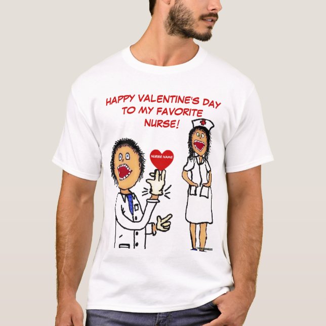 Valentinstag Ärzte Lieben Krankenschwester T-Shirt (Vorderseite)