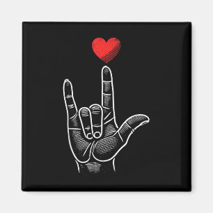 Valentinstag Asl I Liebe Sie geben Gebärdensprache Magnet