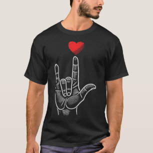 Valentinstag Asl I Liebe Sie geben Gebärdensprache T-Shirt