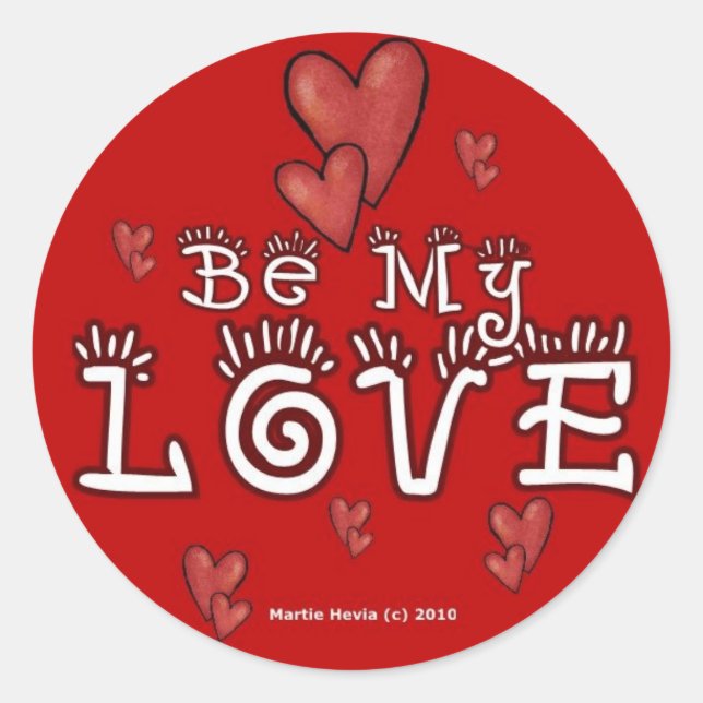 Valentinstag-Aufkleber (3) Runder Aufkleber (Vorderseite)