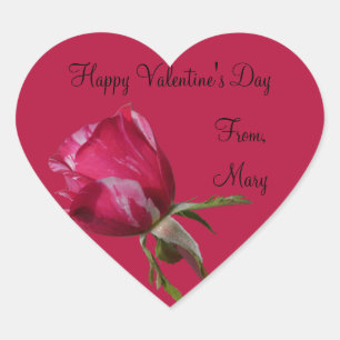 Valentinstag Aufkleber Rote Rose