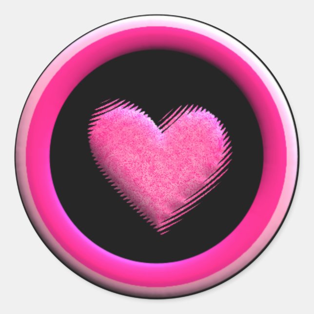 Valentinstag-Aufkleber Runder Aufkleber (Vorderseite)