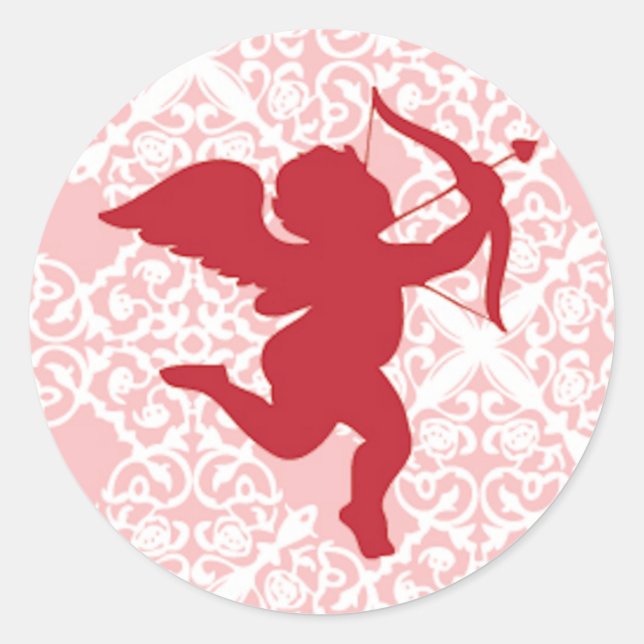 Valentinstag-Aufkleber Runder Aufkleber (Vorderseite)