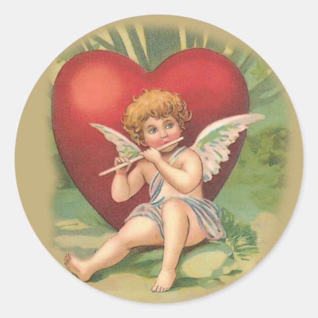 Valentinstag-Aufkleber Runder Aufkleber (Vorderseite)