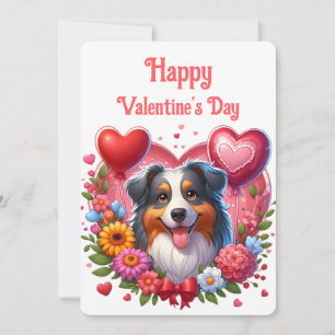 Valentinstag - Australian Shepherd 6 -  Feiertagskarte