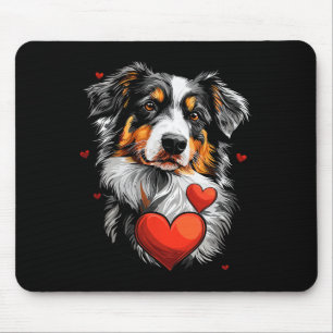 Valentinstag Australian Shepherd Hund  Mousepad